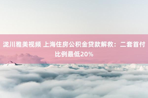 泷川雅美视频 上海住房公积金贷款解救：二套首付比例最低20%