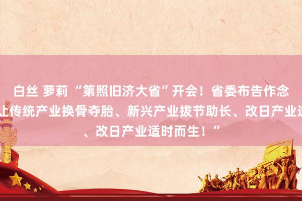 白丝 萝莉 “第照旧济大省”开会！省委布告作念出部署：“让传统产业换骨夺胎、新兴产业拔节助长、改日产业适时而生！”