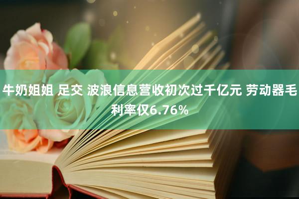 牛奶姐姐 足交 波浪信息营收初次过千亿元 劳动器毛利率仅6.76%